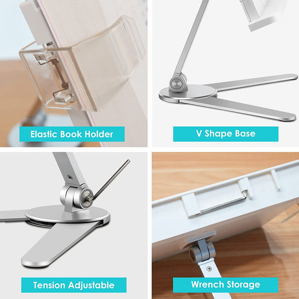 New Arrival Aluminum Alloy Adjustable Height & Angle Book Stand