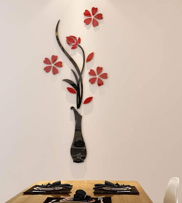 3D Vase Acrylic Wall Murals