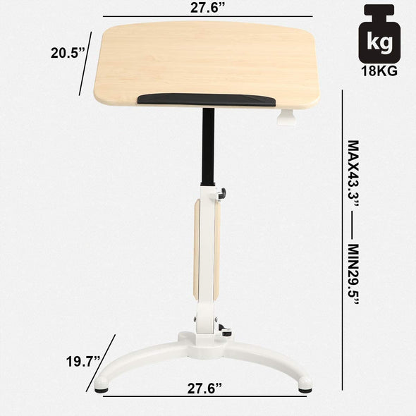 Foldable Movable Stand up Desk, Overbed Bed Table, Sofa Side Table