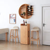 Folding Retractable Wine Bar Table With WALL Mounted Round Wine Shelf(no chairs)