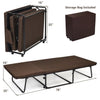 Portable Foldable Guest Bed  with Adjustable 6 Position and Side Storage Pocket(Brown, 78" L X 35" W)