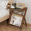 Bamboo Rattan End Table with Storage