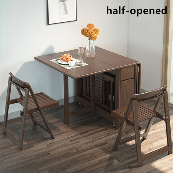 double drop leaf dining table-half opened