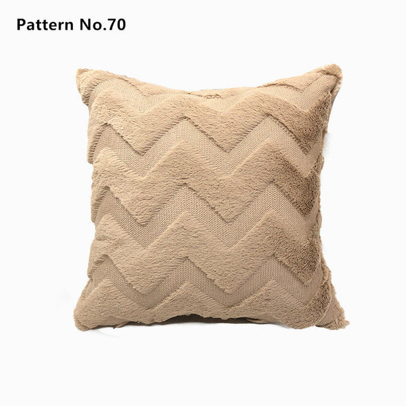 Luxury Soft Plush Short Wool Throw Pillow Covers 18 x 18 inches 45 x 45 cm(Pattern No.68~91)