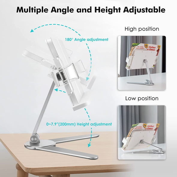 New Arrival Aluminum Alloy Adjustable Height & Angle Book Stand