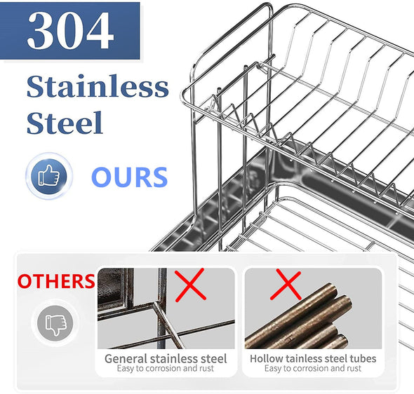 Double Layer Stainless Steel Dish Drying Rack