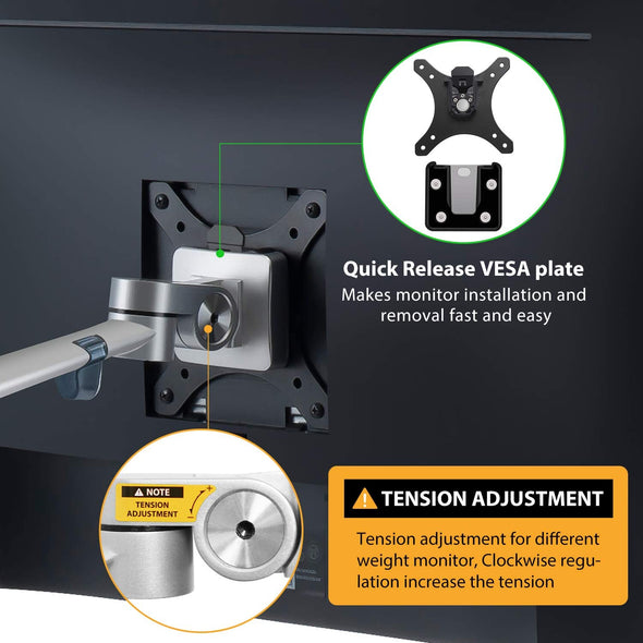 2-in-1 Adjustable Dual Arm Monitor and Laptop Mount