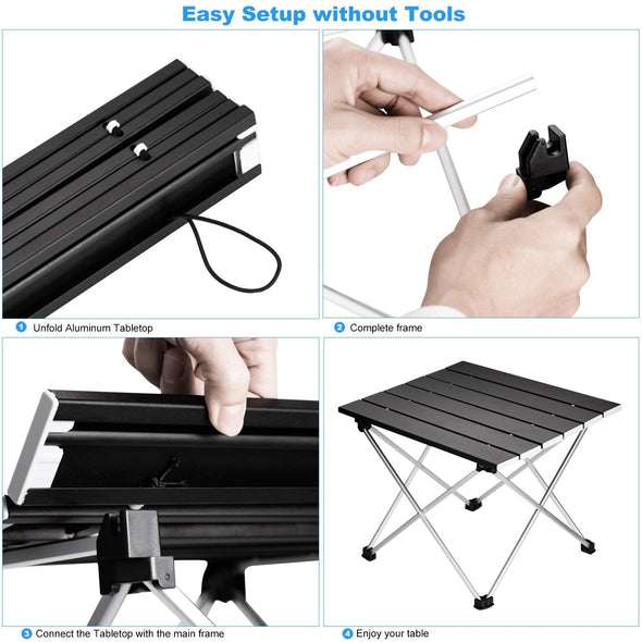 Aluminum Foldable Camping Table with Carry Bag