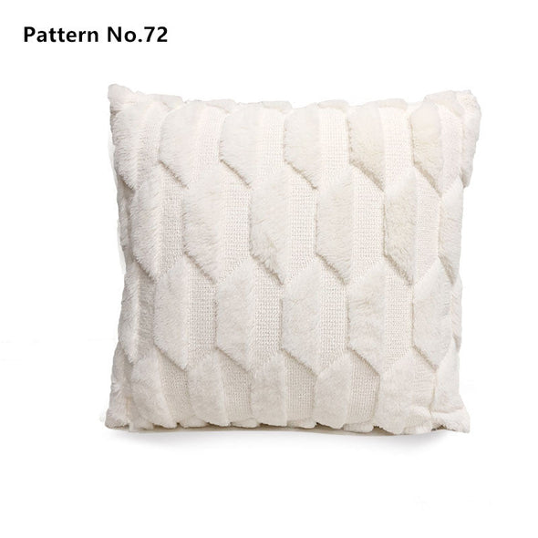 Luxury Soft Plush Short Wool Throw Pillow Covers 18 x 18 inches 45 x 45 cm(Pattern No.68~91)