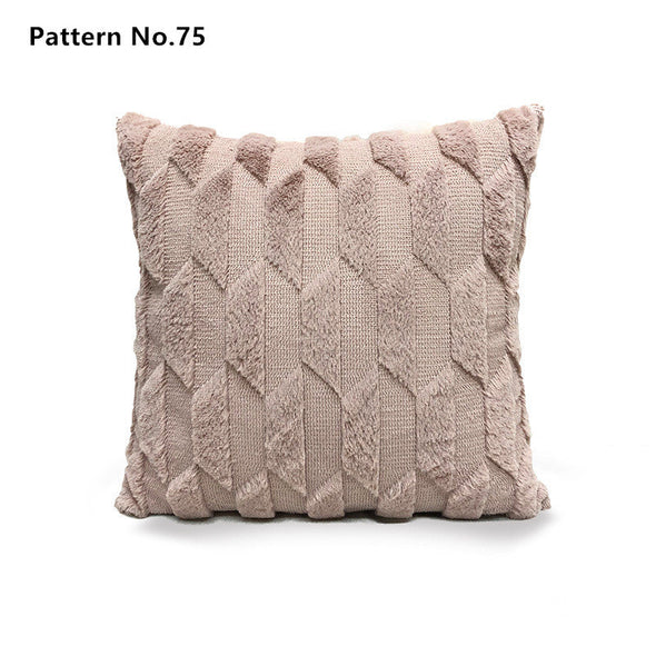 Luxury Soft Plush Short Wool Throw Pillow Covers 18 x 18 inches 45 x 45 cm(Pattern No.68~91)