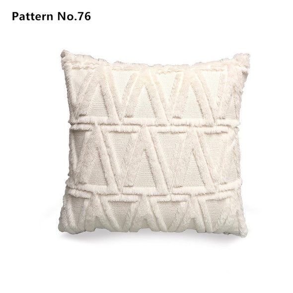 Luxury Soft Plush Short Wool Throw Pillow Covers 18 x 18 inches 45 x 45 cm(Pattern No.68~91)