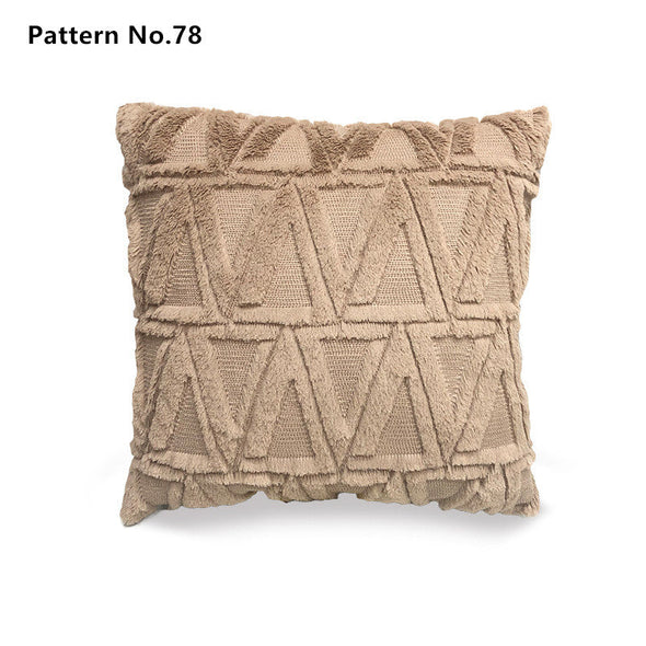 Luxury Soft Plush Short Wool Throw Pillow Covers 18 x 18 inches 45 x 45 cm(Pattern No.68~91)