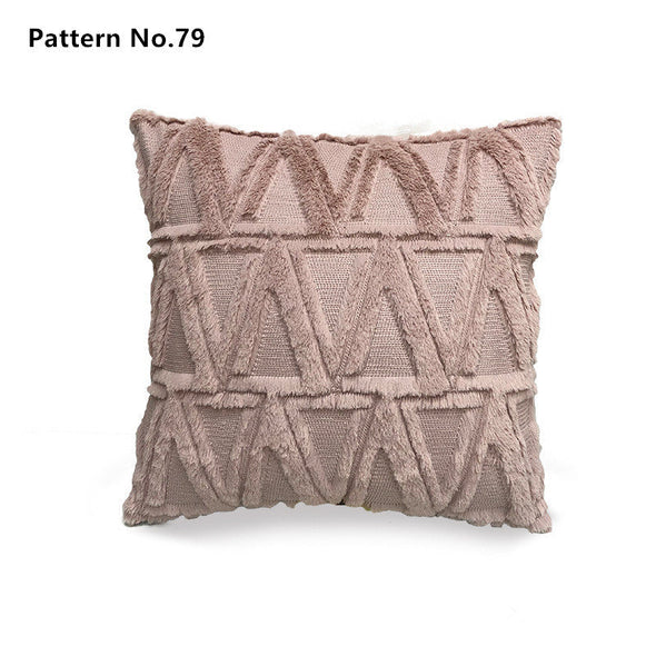 Luxury Soft Plush Short Wool Throw Pillow Covers 18 x 18 inches 45 x 45 cm(Pattern No.68~91)