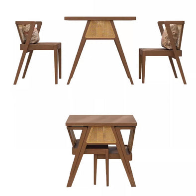 Space Saver Solid Wood Table with 2 Chairs Set