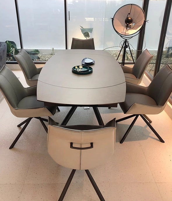 Rotating Extendable Ceramic Top Dining Table