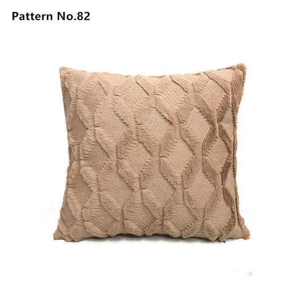 Luxury Soft Plush Short Wool Throw Pillow Covers 18 x 18 inches 45 x 45 cm(Pattern No.68~91)