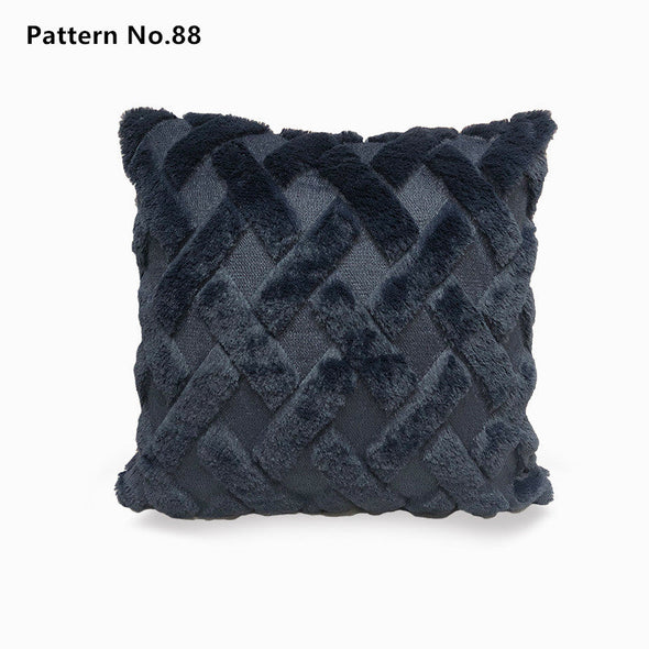 Luxury Soft Plush Short Wool Throw Pillow Covers 18 x 18 inches 45 x 45 cm(Pattern No.68~91)