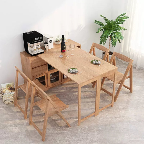 Folding and Expandable Multifunction Dining Table with Hidden Storage Design Cabinet