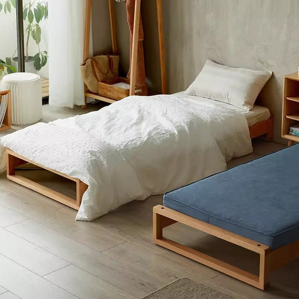 Japandi Solid Wood Stackable Sofa Bed