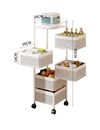 Multi- Layer Rotating Kitchen Storage Rack with Universal Wheels