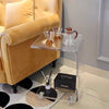 C Shape  Acrylic  Accent Table With Wheels