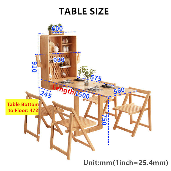 wall mounted convertible table with peg board