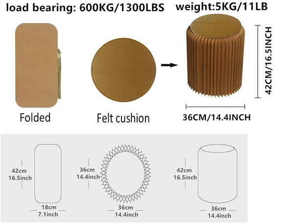 Foldable Portable Honeycomb Structure Kraft Paper Stool