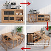 Folding and Expandable Multifunction Dining Table with Hidden Storage Design Cabinet