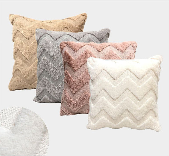 Luxury Soft Plush Short Wool Throw Pillow Covers 18 x 18 inches 45 x 45 cm(Pattern No.68~91)