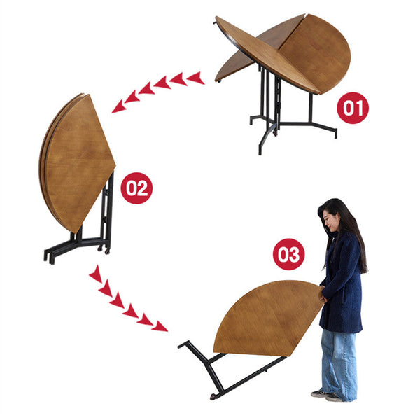 space saving round folding table