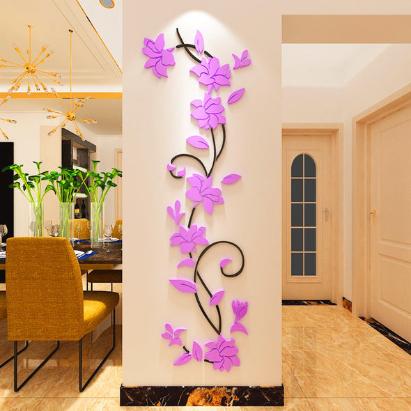 3d Rattan Flower Acrylic Wall Murals