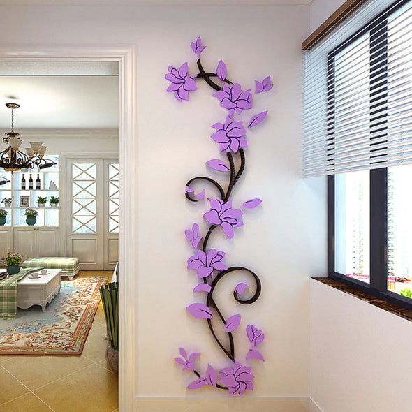 3d Rattan Flower Acrylic Wall Murals