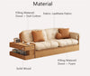 Multifunction Fabric High Box Storage Sofa