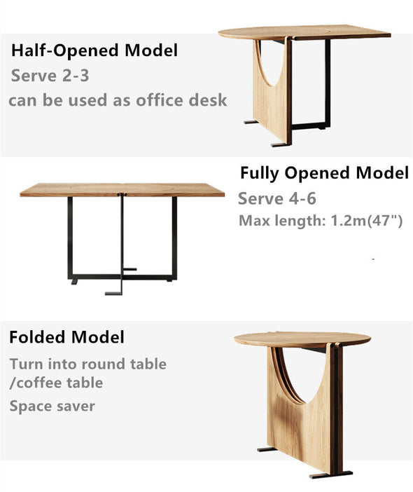 New Arrival Double Drop Leaf Round Square Table