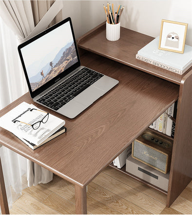 Space Saver Foldable Computer Writing Table With Book Shelf