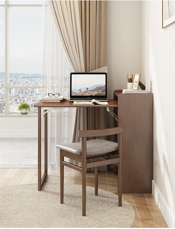 Space Saver Foldable Computer Writing Table With Book Shelf