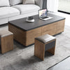 3-In-1 Folding Lift-top Multifunctional Coffee Table With Universal Wheels