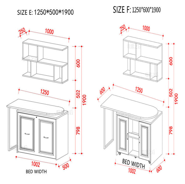 Telescopic and Rotating Corner Computer Desk with Folding Bed