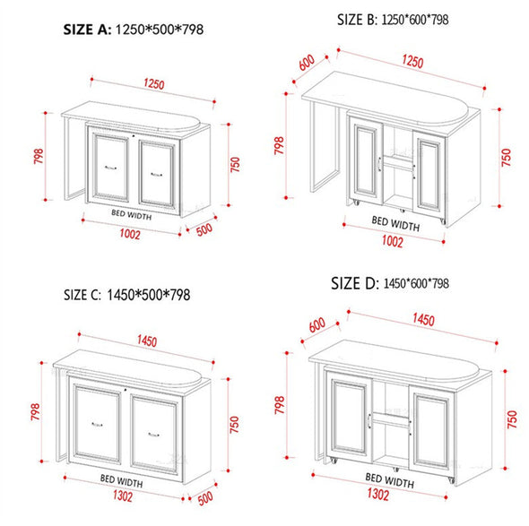 Telescopic and Rotating Corner Computer Desk with Folding Bed