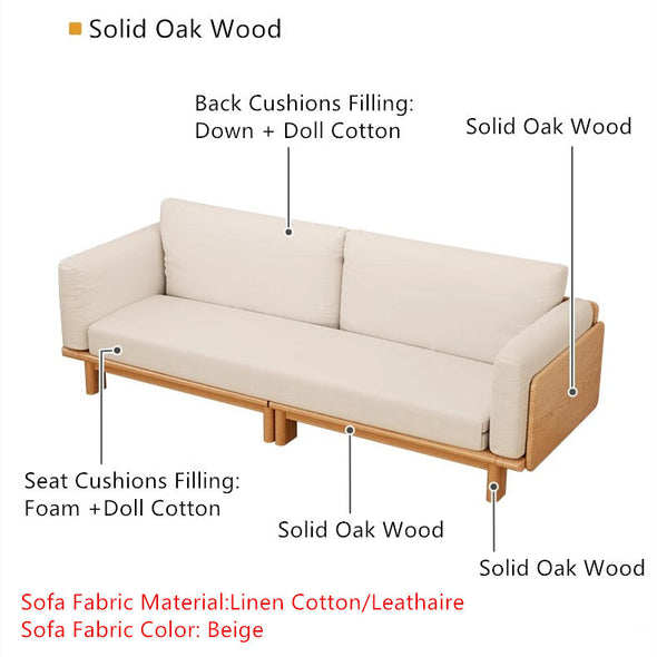 Japandi Solid Wood  Sofa Bed