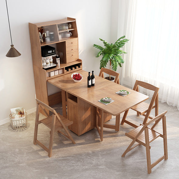 Hutch Cabinet with Drop Leaf Table Set