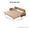 Japandi Solid Wood Minimalism Rattan Back Support Sofa Bed