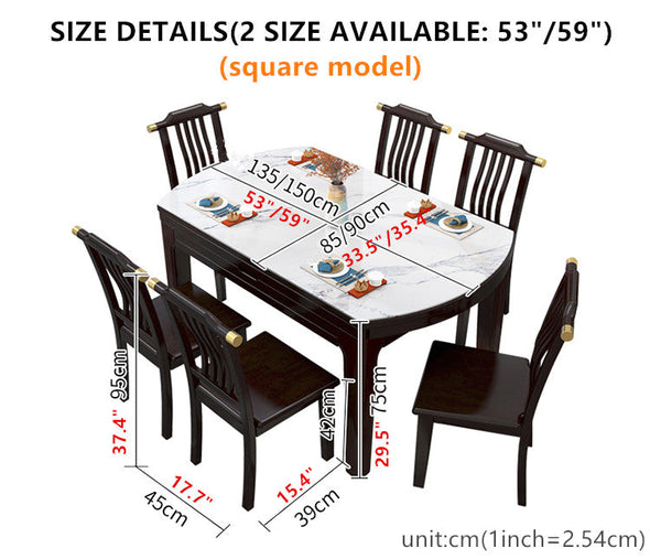 2 In 1 Marble Table Top Dining Table Set