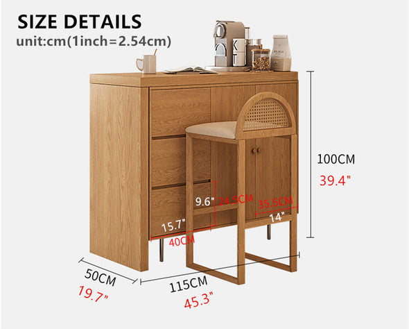 New Design L Bar Table With Both Side Storage Buffet Sideboard Cabinet