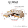 Japandi Pull Out Lounge Chaise and Sofa with Underneath Storage