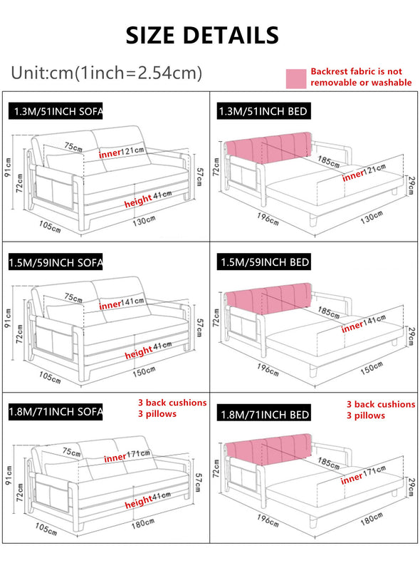 Pull Out Sleeper Sofa Bed with Armrest Storage Pockets