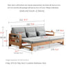 Japandi Beech Solid Wood Sleeper Sofa Bed