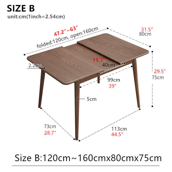 Rectangle Minimalist Expandable Dining Table