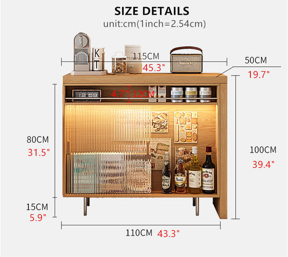 New Design L Bar Table With Both Side Storage Buffet Sideboard Cabinet