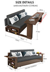 Space Saving Multifunction Sofa Bed With Foldable Work Desk